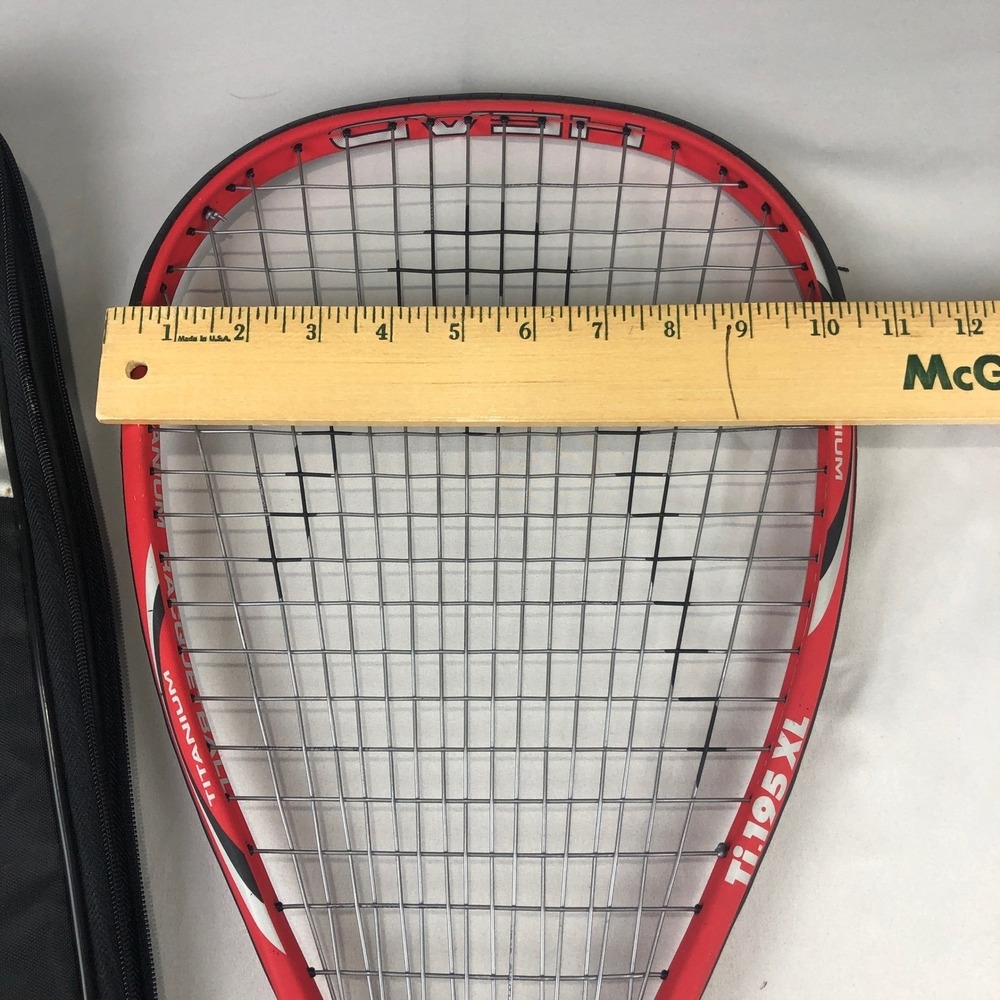 Head Ti.195 XL Titanium Racquetball Racquet with Case, Tight strings, Poor Grip - Picture 7 of 11